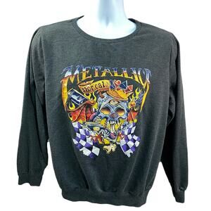 romwe Women's Gray Metallica sweater pullover size Medium 6